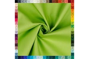 VmG-Store Baumwollstoff Uni 100% Baumwolle Oeko-Tex Meterware ab 50cm über 70 Farben zur Auswahl (033 Lime, 200 x 148cm)