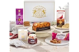 Edmond & Charles Luxury Scottish Afternoon Tea Hamper | Gift Box with Teas, Fruit Cake, Shortbread, Biscuits, Jam & Fudge | Hampers Presents for Women | Artisanal Birthday Treats from Scotland