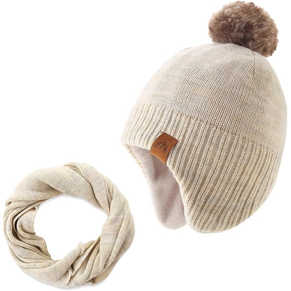 Set invernale per bambini con paraorecchie, cappello e