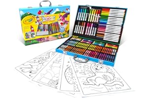 CRAYOLA Maletín del Artista; 155 Piezas, Rotuladores Lavables Supertips, Regalo para niños, Edad 4,5,6+, Actividades Creativas, Lápices de Colores, Ceras, Hojas para Colorear