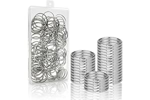 CHMEJIA 100 Stück Schlüsselringe 25mm Durchmesser Schlüsselring mit Kunststoff Box Schlüsselanhänger Ringe Edelstahl Schlüssel Ringe für Organisation Heimschlüsseln und DIY