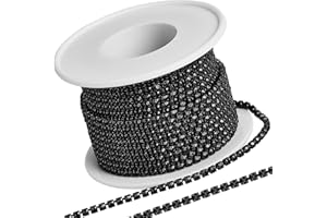 GORGECRAFT 10 Yards 2.5 mm Strasskette Funkelnde Kristall Strasskette Klauen-Kettenbesatz Glitzerband Für Heimwerker-Näharbeiten Schmuck Zubehör Hochzeitsdekoration Schwarz