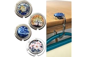 SUQ 4 Pièces pliable Crochet de Sac à Main pour Table, Portable Cristal Crochet de Sac à Main, Fille Crochets de Bourse Accroche, Crochets Chaussette Noël, pour Cheminée, Table, Le Restaurant, Bureau