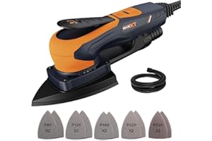 MAXXT Pro Brushless 3mm Triangle Sander - 350W Powerful EC Motor - Speed Regulation - Comes with 10 Premium Sandpapers for Precision Sanding of Wood