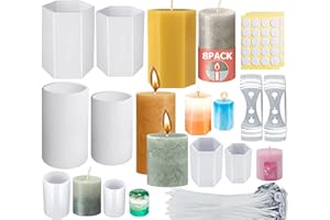DARKYOUN 8STK Kerzenformen zum Gießen Kerzen Form Silikon Kerzen Formen Silikonform Kerzen Selber Machen set für DIY Aromatherapie Kerzen Herstellung Supplies