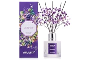 ‎AIRKEEP Airkeep Raumduft Grapefruit Duft, Reed Diffuser mit 8 Duftstäbchen, Lufterfrischer für Badezimmer, Wohnung, Heimdekoration, 100ml