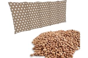 ‎EDEL LIVING Edel Living Großes Kirschkernkissen - Entspannungskissen - Heizkissen für Mikrowelle (Wärmekissen) - langes Relaxkissen - Kirschkern-Kissen (Hellbraun)