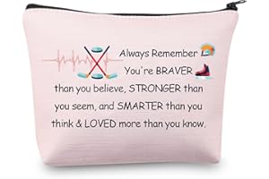 BNQL Hockey su ghiaccio Regali Hockey Cosmetici Sacchetto Trucco Borsa Da Viaggio Borsa Borsa Hockey su Ghiaccio Giocatore Regali per, 10 7/8, tela