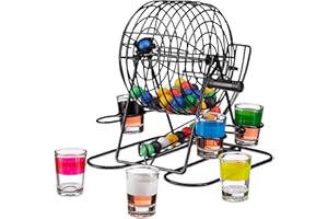‎RELAXDAYS Relaxdays Unisex Erwachsene Bingo, & Halterung, Shotgläser, Kugeln, Lustiges Par Relaxdays Trinkspiel Bingo Lostrommel mit Kurbel Halterung 6 Shotgl ser 48 Kugeln lustiges Pa, bunt, Standard EU