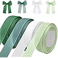 4 Pcs Double-Faced Sheer Chiffon Ribbon 20mm x 45m - Gift Wrap Ribbon for Christmas, Birthday, Halloween, Florist DIY Hair Bows, Wedding Decor & Craft Projects