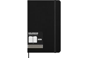 Moleskine 12 Monate Pro Wochen Notizkalender 2026, Pro Large/A5, 1 Wo = 2 Seiten, vertikal, Spalten für Notizen, fester Einband, Schwarz