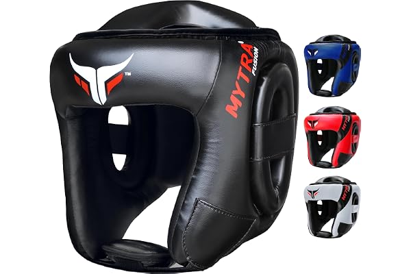 Mytra Fusion Casque Boxe - Casque MMA avec Sangle réglable Kickboxing, Muay Thai, Sparring, Arts Martiaux, Karaté Casque de Boxe