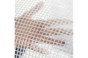 EOTRADER Clear Monotex Heavy Duty Tarpaulin, 100gsm Waterproof Ground Cover Multipurpose Furniture, Caravan, Vehicle, Tool, Camping & Shed Mono Sheet, Medium Weight Reinforced Cotton Mesh (3m x 3m)
