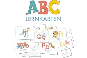 ABC-Lernkarten der Tiere, Bildkarten, Wortkarten, Flash Cards mit Groß- und Kleinbuchstaben | Lesen lernen mit Tieren für Kinder im Kindergarten und ... cm), 26-teilig | Stay Inspired! by Lisa Wirth