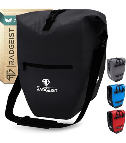 Filmer, 49611, Fahrradtasche Trekking für Gepäckträger, Inhalt: 25 Liter, 100% wasserdicht, Zollverschluss, Schultergurt und Tragegriff, Maße: 565 x 300 x 150 mm Sport & Freizeit