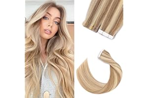 Silk-co Extension Capelli Veri Biadesivo 20 Fasce 45cm #12P613 Marrone Dorato & Biondo Sbiancante