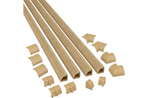 D-Line Canalina Mezza Tonda, Passacavi, Canalina Copricavi, Nascondi Cavi, Canaline Per Impianti Elettrici - 4 x 1 m Lunghezza Per Pacco - Verniciabile