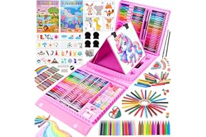 GOLDGE Regalo Niña 3 4 5 6 7 8 Años Juguetes Niña Maletin Pinturas para Niños con Lapices Colores, Pinturas para Niños 230 Pcs Detalles Cumpleaños Niño Juego de Juguetes Educativo Manualidades Niñas ﻿