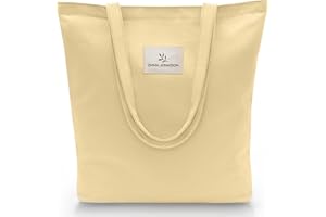 Emma Jonasson Tote Bag Femme - Sac Tissu avec Fermeture éclair et Poche intérieure - Sac en Toile Femme - Aestetic Coton Bag - Canvas Sac Tote Bag - sac de course - sac cabas