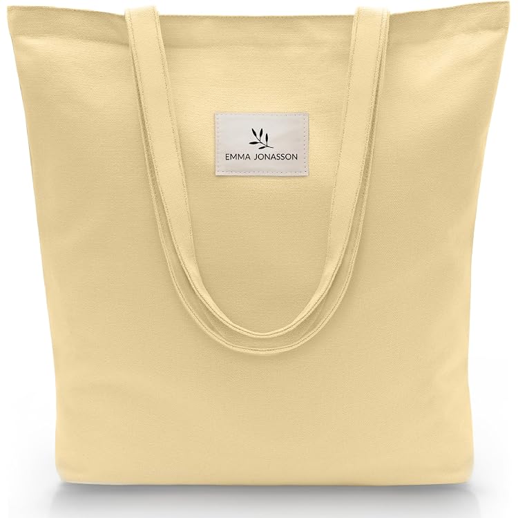 Sac Tote Bag Femme En Toile Imprimé - 40x38 Cm - Coton Robuste Réutilisable - Poignées Longues 66 Cm - Pour Courses, Plage, école