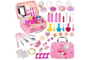 Beeyouk Trucchi Bambina Set, Lavabile Trucchi Bambina 3 4 5 Anni,34 Pezzi Valigetta Trucchi Bambina,Giochi Trousse Trucchi Ragazza, Natale Compleanno Regalo per Bambini 6 7 8 9 Anni