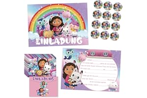 Dekewe 12 Stück Einladungskarten Kindergeburtstag Mädchen Junge, Thematische Party Geburtstag Einladungskarten, Kindergeburtstag Einladungskarten für Feierlichkeiten oder Geburtstagsfeiern