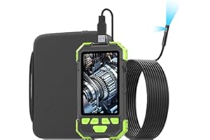 ILIHOME Dual Lens Endoscope, 7.9mm IP67 Waterproof Borescope with Light, 1080P Digital Inspection Camera, Sewer Camera with 4.3" IPS Screen,8 LED Lights,16.5FT Semi-Rigid Cable