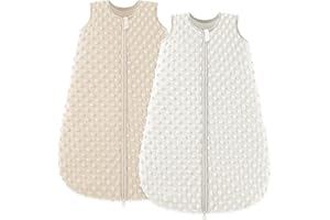 ‎BEARMOSS Bearmoss Schlafsack Baby 1.5 Tog - 2er Pack Winterschlafsack Herbst Babyschlafsack Winter Herbst für Jungen Mädchen Neugeborene (Weiß, 67cm)