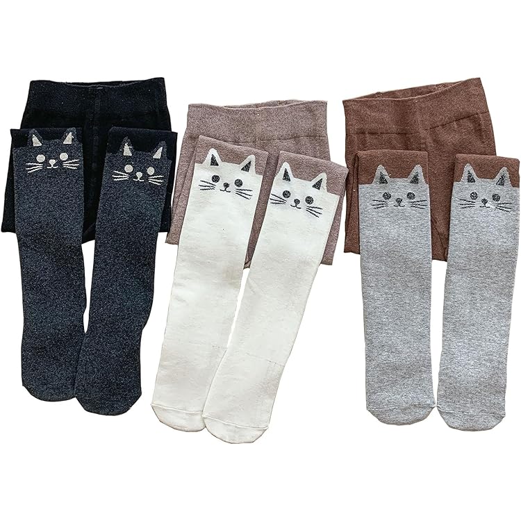 Gi&Gi Panty voor meisjes, 80 Den, panty voor meisjes, motief: Longuette met kat 1642, Zwart, 8-10 Jaar