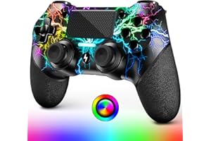 AceGamer OLED Wireless Controller für Ps4 ，Joystick Gamepad Kompatibel mit Ps4 / Slim / Pro und Windows - PC ，Controller mit RGB Licht und Turbo Funktion ，Customized RGB Lightning Design