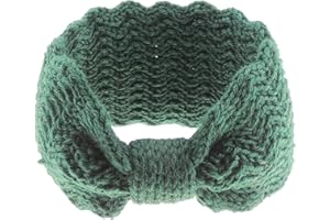 GLAMOUR GIRLZ Cute Womens Fashion Winter Woolen Warm Apres Ski Knit Knitted Crochet Fluffy Twist Turban Knotted Knot Earmuffs Ear Warmer Headwear Hairband Headband Headwrap (Green)