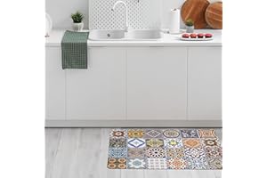 CREARREDA Tappeto Cucina Antiscivolo Lavabile Antimacchia, Passatoia Cucina Assorbente Made in Italy,Tappetino Rettangolare Multiuso in Gomma Porosa Ideale per le Scarpe Ingresso