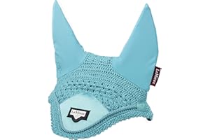 LeMieux Loire - Capuche anti-mouches pour cheval - Crochet tricoté à la main élégant - Masque de protection en satin avec oreilles en Lycra doux et extensible - Taille M