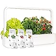 Click and Grow Smart Greens & Smart Garden 9 Indoor Home Garden (Includes 3 Mini Tomato, 3 Basil 3 Chili Pepper Plant pods), White