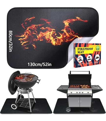 Tappeto Per Esterno Tappetino Ignifugo 100x150cm | Per Braciere, Barbecue E Camino | Resistente Fino A 850°C Tappetini Per Barbecue Sono Tossici - 5