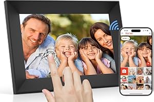 TIBUTA Digitaler Bilderrahmen WLAN 8 Zoll Touchscreen Elektronischer Bilderrahmen mit 16GB Speicher, Auto-Rotate, Wandmontierbar, Fotos und Videos über APP Frameo für Eltern/Ehepaare/Freunde/Familie