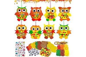 Shinybox Kits de Decoración Fieltro, 8 Piezas Juego de Manualidades para Niños, DIY Juguetes de Fieltro, Kit de Manualidades de Coronas de Otoño para Niños, Decoración para Halloween