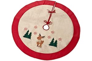 HEITMANN DECO - Manta Redonda para árbol - Protección de Agujas de Pino - Base de árbol de Navidad - Reno - Rojo, Naturaleza