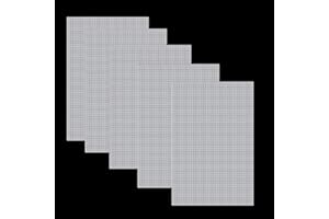 QERICH 5Pcs Plastic Mesh Sheet,Canvas Sheets,Buckram,Mesh Fabric for Mask Eyes,White Flexible Eye,Gauze Hollow Mat Rigid Material A4 Square Small Hole Pads Kit,for DIY Crafts Embroidery,Cross Stitch (White)