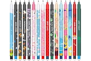 HTGWCG Set di Penne Gel Cancellabili - Natale Erasable Gel Pens Sfera sull'Estremità per Rimuovere l'Inchiostro, Termosensibile, 0,7 mm (16 nuove penne cancellabili a tema)