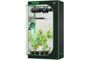 VIVOSUN Small Grow Tent 90x50x160cm Grow Tent Mini with Highly Reflective Mylar Sealed Floor Design, Ventilation Window and Cable Entry Hole for Aerogarden Hydroponic Growing System