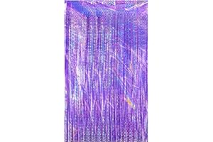 Drucilla Glitzer Lametta Vorhänge, Laser Folie Vorhang Fransenvorhang, Metalli Folie Fringe Tinsel Curtain Hintergrund für Geburtstag Party/Hochzeit, Bühnendekor, Photo Booth Dekoration, Hellviolett