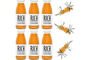 PRESSUICE Fresh Rich Sea Buckthorn Juice not from concentrate | 6 bottles pack x 250 ml Vege Juice NFC | Pressed Sea Buckthorn Semi Sweet Drink | No added Sugar | Natural Sugar Free Press Juice