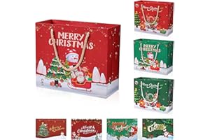 Boże Narodzenie Prezent Torby, BBLIKE 4 sztuk Koperty Prezent Boże Narodzenie Torby Papierowe Prezenty Z Kopertą Prezent, Torebki Prezenty Koniec Przyjęcia Boże Narodzenie