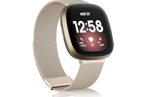Tobfit Bransoletka do Fitbit Versa 4 / Fitbit Versa 3 / Fitbit Sense / Sense 2 bransoletka dla mężczyzn i kobiet, metalowa bransoletka zastępcza, kompatybilna z Fitbit Versa 3 / Versa 4 / Sense 2 /