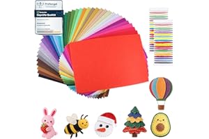 moinkerin Bastelfilz 40 Stücke Filzstoff 20X30CM Filz zum Basteln für DIY Projekt Felt Fabric für Kinder Starterset Filzplatten für Handwerk Nähen Manual Decoration Bunte