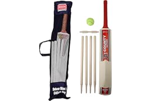 DIVCHI Ensemble de cricket dans un sac de transport en maille, disponible en taille 3, 5. Convient aux enfants d'environ 8 à 12 ans