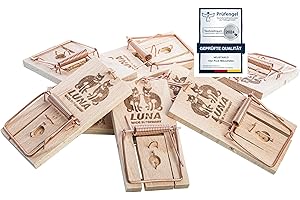 NEUSTANLO | 10 Stück Mausefalle aus Holz | Schlagfalle, Mäusefallen, Schnappfalle | Hohe Schlagkraft | Leicht zu verwenden | Made in Germany