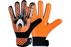 HO SOCCER Game Blue Guantes de Portero, Unisex Niños, Negro/Naranja