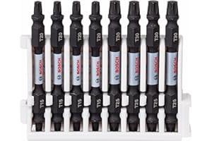 Bosch Accessories Bosch Professional 8tlg. Doppelschrauber Bit Set Torx (Impact Control, 8 x T15-T20 Bits - Länge: 65mm, Pick and Click, Zubehör Schlagschrauber Bohrschrauber)